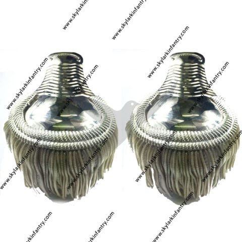 Gold Brass Bullion Shoulder Epaulettes with Heavy Fringe