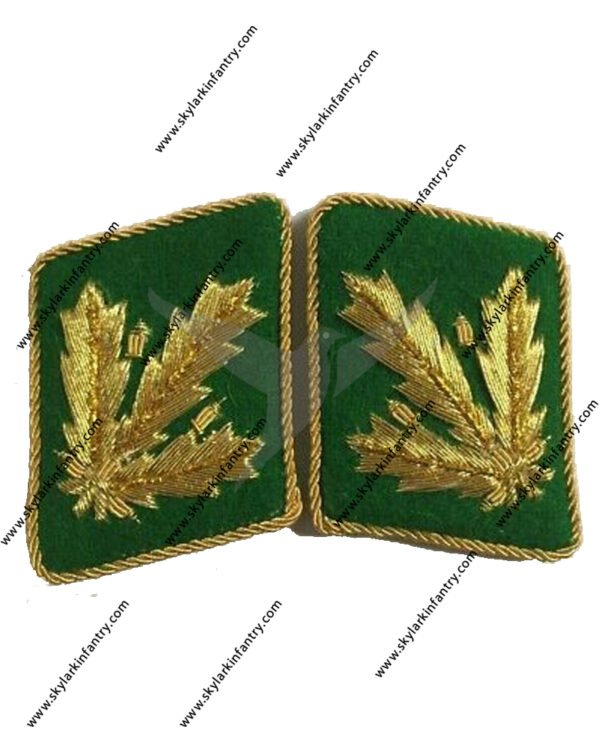 WW2 GERMAN ARMY GENERAL MAJORS COLLAR TABS GREEN