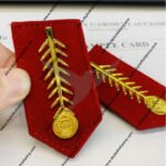 maroon shoulder epaulette gorgets