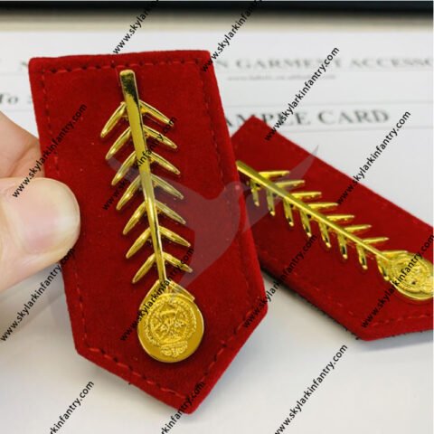 maroon shoulder epaulette gorgets