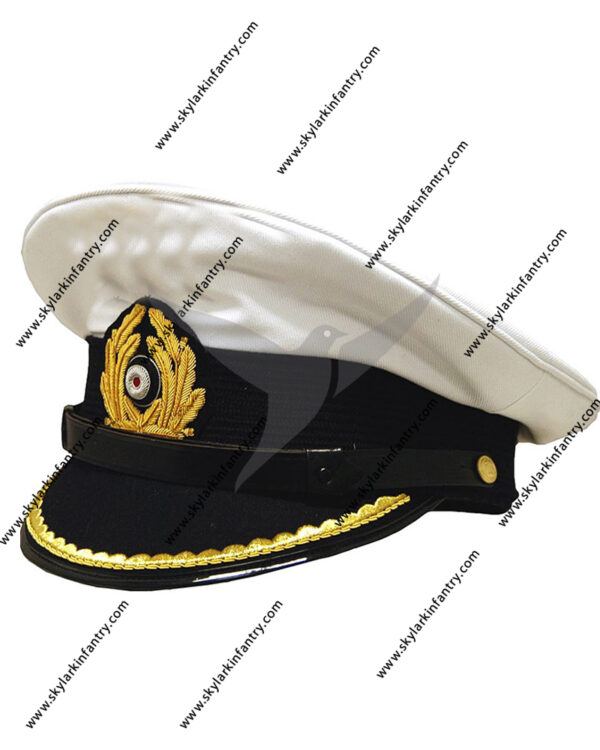 German U-Boat Lieutenant White Visor Cap Collectors Grade