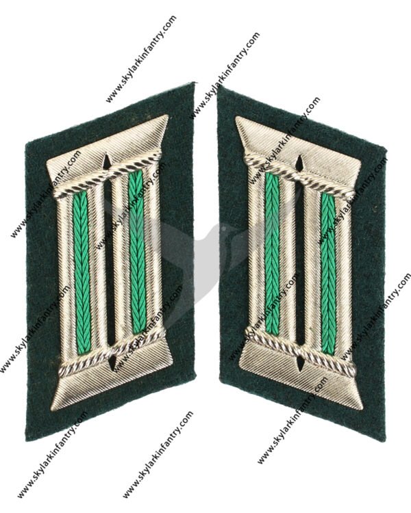 German Army Officer Collar Tabs (Panzer Grenadier Green)