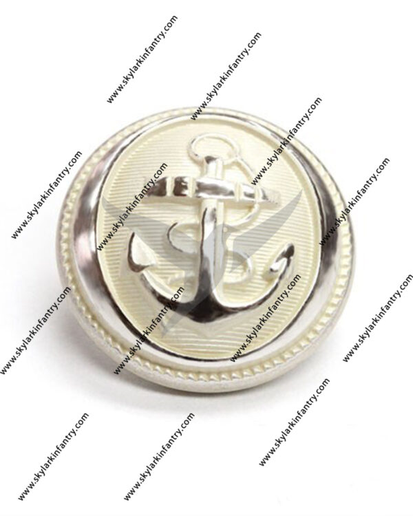 Hand polished silver anchor button