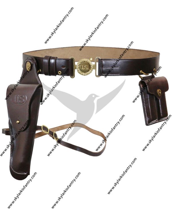 US M1912 Brown Leather Belt Set