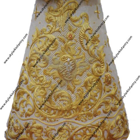 tejido plata bordado 3d saya virgen