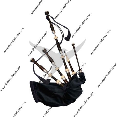 African Blackwood Highland Bagpipe Plain Ferrules Plastic Mounts