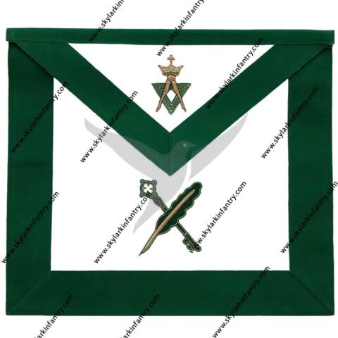 Allied Masonic Degree AMD Hand Embroidered Officer Apron – Secretary Treasurer