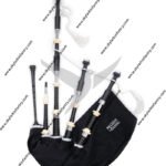 Black velvet with silver mounts bagpipes factory