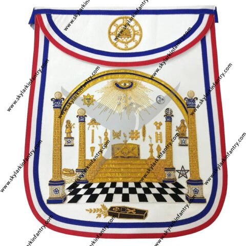 Bro. george washington masonic apron hand embroidered masterpiece