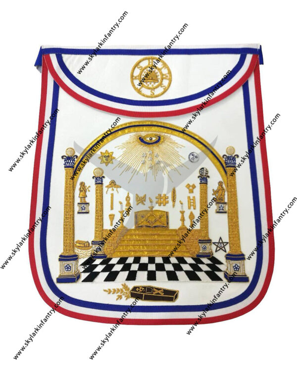 Bro. george washington masonic apron hand embroidered masterpiece