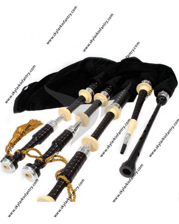 Engraved Bagpipes with velvet bag
