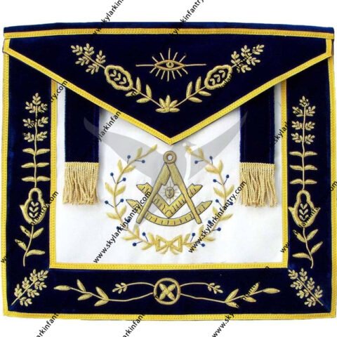 MASONIC REGALIA BLUE LODGE PAST MASTER BULLION HAND EMBROIDERED APRON1
