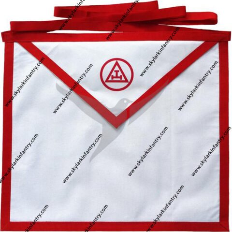 Masonic Holy Royal Arch White Cotton Duck Cloth Member Apron Printed