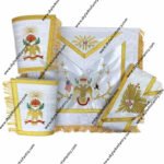 Masonic Rose Croix 33rd Degree Silk Apron Gauntlets and Collar Set All Countries Flags