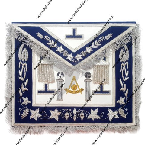 Masonic past master apron boaz jachin pillars hand embroidery apron