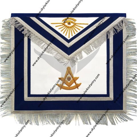 Masonic past master apron bullion hand embroidered with fringe