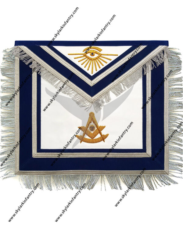 Masonic past master apron bullion hand embroidered with fringe