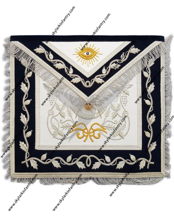 Masonic past master apron gold & silver hand unique embroidery apron