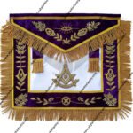 Masonic past master apron purple hand embroidered bullion vine work