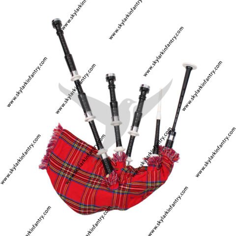 scottish highland bagpipe Black Finish Combed & Beaded