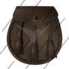 Leather Day Sporran with 3 Leather Tassels in Brown