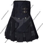 Men's 100% Cotton Jeans Hybrid Modern Box Pleated Tartan Utility Kilt