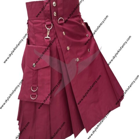 Modern Burgundy Color Utility Kilt