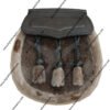 Seal Skin Semi Dress Sporran with Black Leather Flap and 3 Knotted Tassels