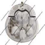 Sealskin Dress Sporran with Shield Design in Antique Finish