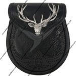 Stag Head Premium Leather Sporran
