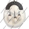 White Mink Dress Sporran with Celtic Oval Design Cantle and 3 tassels in Antique Finish