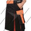 BLACK AND ORANGE HYBRID MEN'S UTILITY KILT