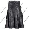 BLACK ELEGANT MENS LEATHER KILT