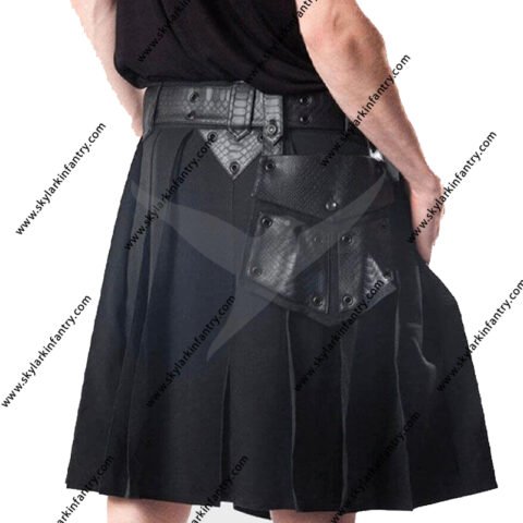 BLACK GOTHIC MEN'S LEATHER KILT