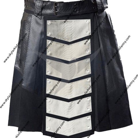 BLACK GOTHIC MEN'S LEATHER KILT