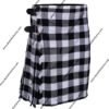 Black and white tartan kilt