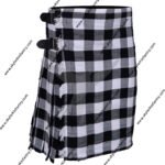 Black and white tartan kilt