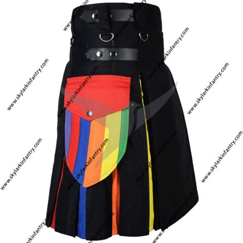 LGBT PRIDE SCOTTISH RAINBOW MEN'S HYBRID KILT