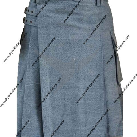 SKY BLUE DENIM KILT FOR MEN