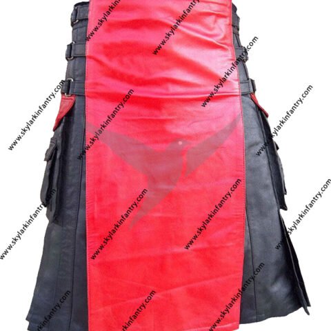 STYLISH GLADIATOR WARRIOR SCOTTISH MEN'S LEATHER KILT