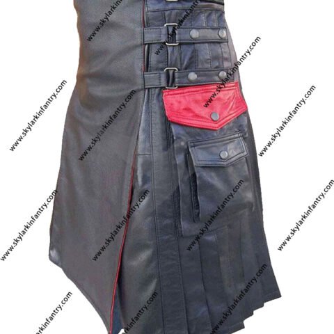 STYLISH GLADIATOR WARRIOR SCOTTISH MEN'S LEATHER KILT