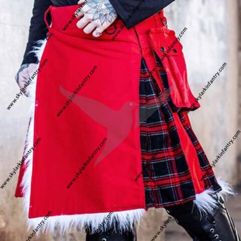 UNISEX CHRISTMAS THEME KILT SANTA CLAUS KILT FOR CHRISTMAS