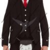 100% Wool Black Highland Pipe Band Scottish Argyle kilt Jacket & Waistcoat2 jack