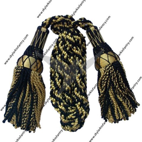 Gold Black silk bagpipe dress cord