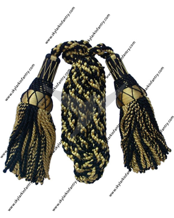 Gold Black silk bagpipe dress cord