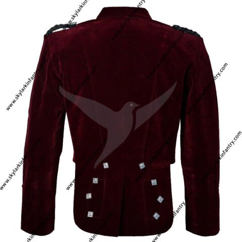 Maroon velvet prince charlie coat