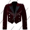 Maroon velvet prince charlie coat