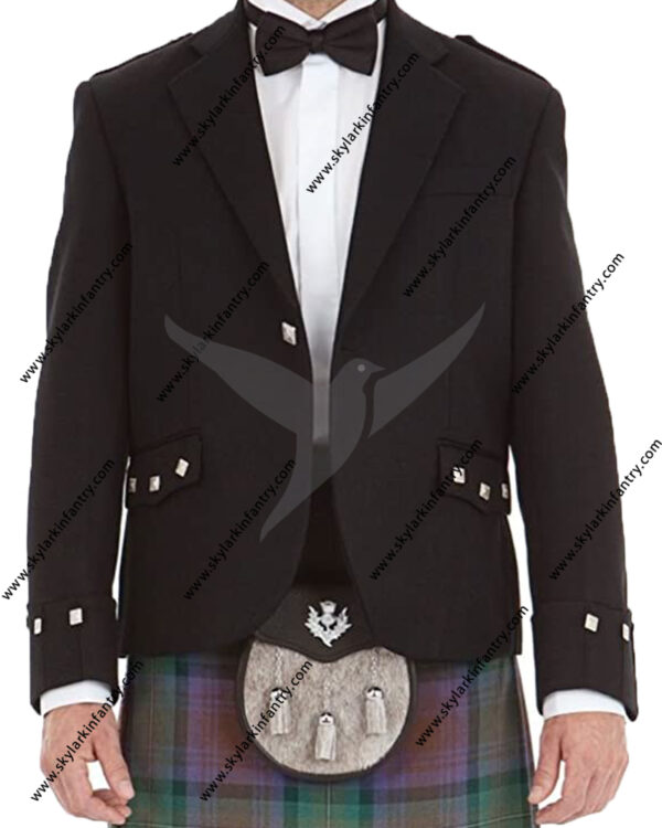 Mens Scottish Black Argyll Kilt Jacket