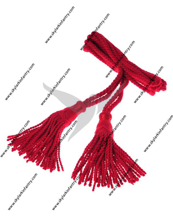 Scarlet red wool bagpipe cord