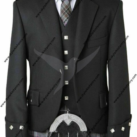 Scottish Argyle Kilt Jacket Men Custom Made Highland Jacket With Free Waistcoat